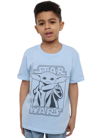 Star Wars Kids Light Blue The Mandalorian Child Force T-Shirt (3-11 yrs)