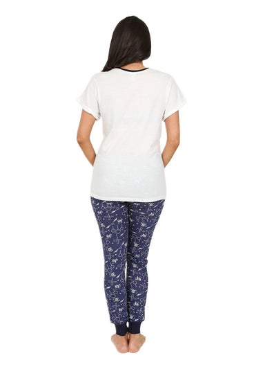 Harry Potter White/Navy Quidditch Short-Sleeved Pyjamas