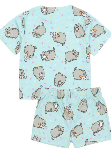Pusheen Kids Light Blue Cat Short Pyjama Set (Pack of 2) (9-14yrs)
