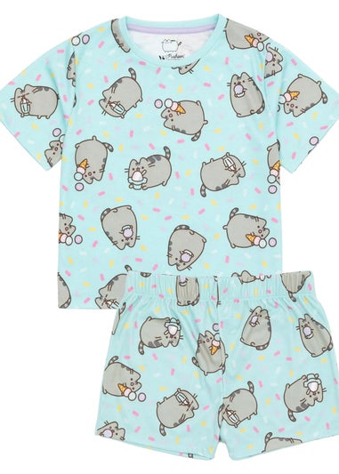 Pusheen Kids Light Blue Cat Short Pyjama Set (Pack of 2) (9-14yrs)