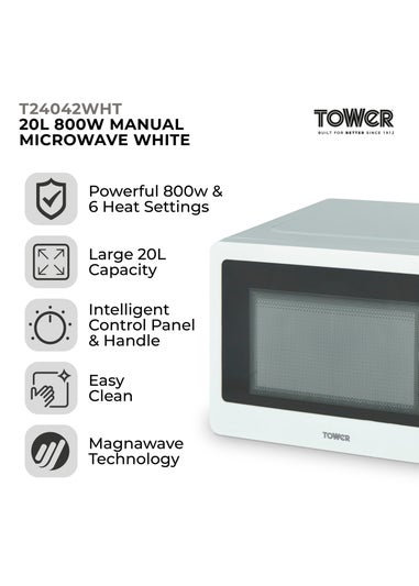 Tower 800W Manual Microwave (20L)