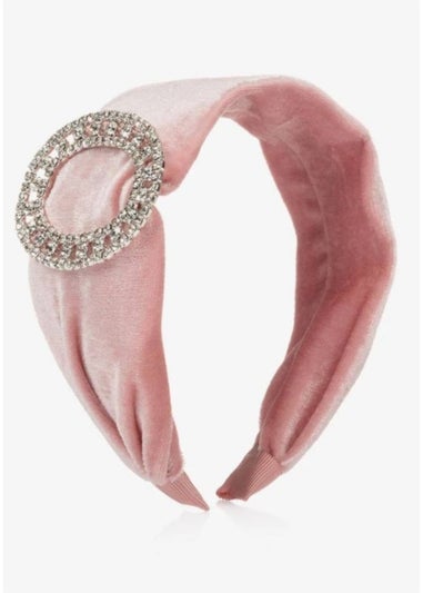 Madein Blushed pink Embellished Velvet Headband