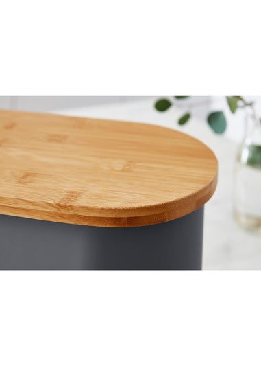 Swan Nordic Oval Bread Bin With Cutting Board Lid