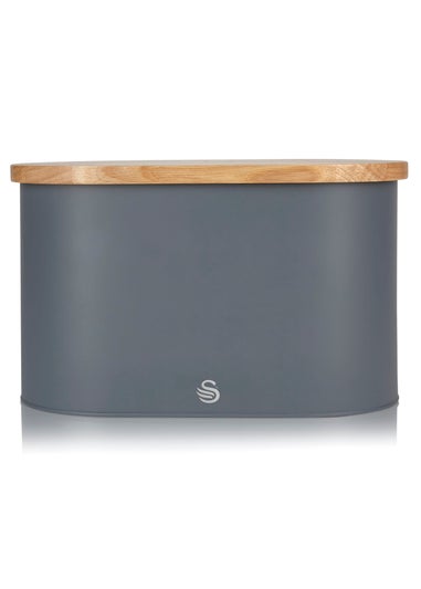 Swan Nordic Oval Bread Bin With Cutting Board Lid