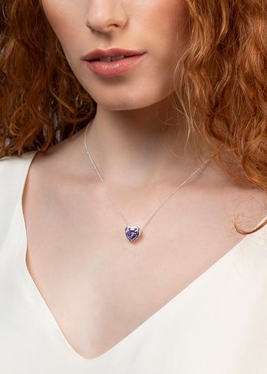 Radley London Silver Sterling Light Amethyst Heart Necklace