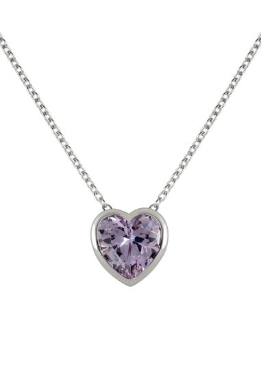 Radley London Silver Sterling Light Amethyst Heart Necklace