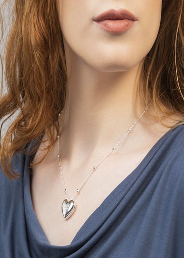 Radley London Silver Plated Bobble Chain Heart Locket Necklace