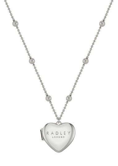 Radley London Silver Plated Bobble Chain Heart Locket Necklace