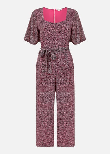 Yumi Pink Mini Leopard Print Jumpsuit