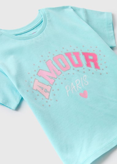 Girls Aqua Amour Paris T-Shirt (1-7yrs)