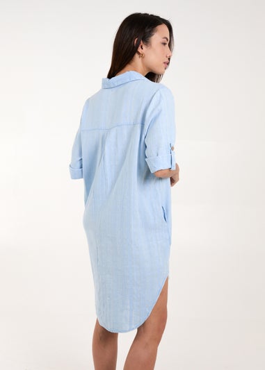 Blue Vanilla Blue Button Down Shirt Dress