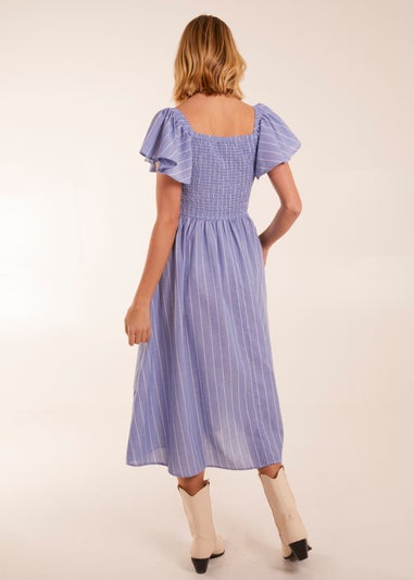 Blue Vanilla Blue Shirred Bust Stripe Midi Dress