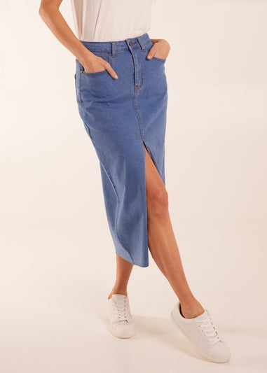 Blue Vanilla Blue High Rise Denim Maxi Skirt