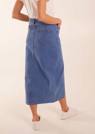 Blue Vanilla Blue High Rise Denim Maxi Skirt