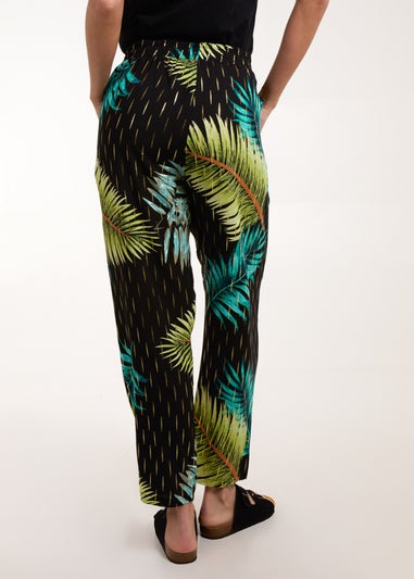 Blue Vanilla Black Palm Print Trousers