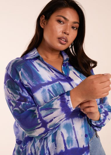 Blue Vanilla Curve Blue  Tie Dye Shirt