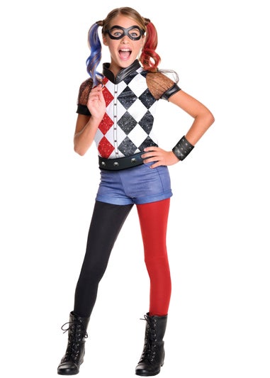 Rubies Kids Harley Quinn Fancy Dress Costume Deluxe (3-10 yrs)