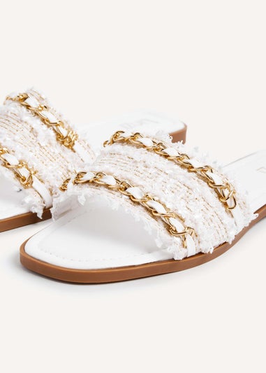 Linzi Lola White Faux Leather Slider