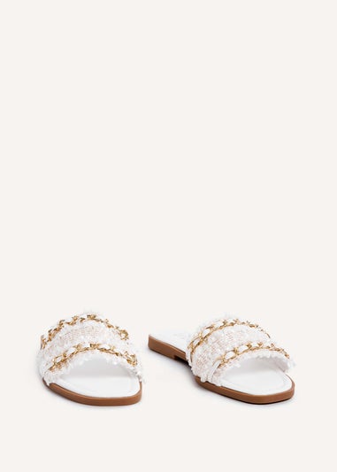 Linzi Lola White Faux Leather Slider