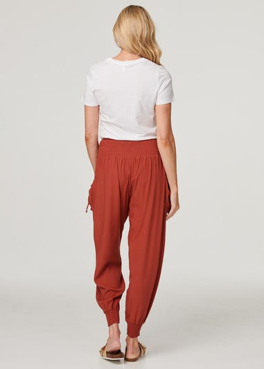 Izabel London Orange High Waist Pull On Tapered Pants