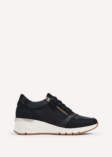 Linzi Luca Black Wedge Trainer