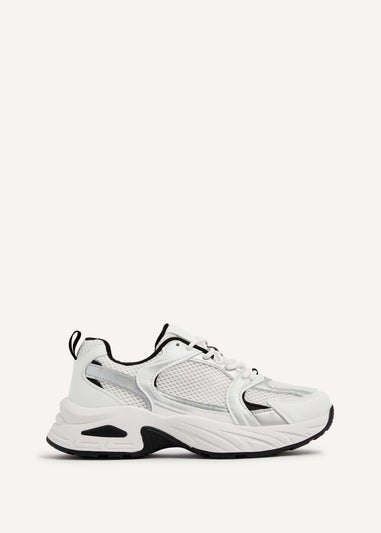 Linzi Venture White Mesh Effect Chunky Trainer