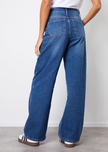 Threadbare Blue Manilla Embellished Wide Leg Denim Jeans