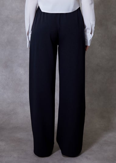 Threadbare Black "Fury" Boxer Waist Wide Leg Trousers