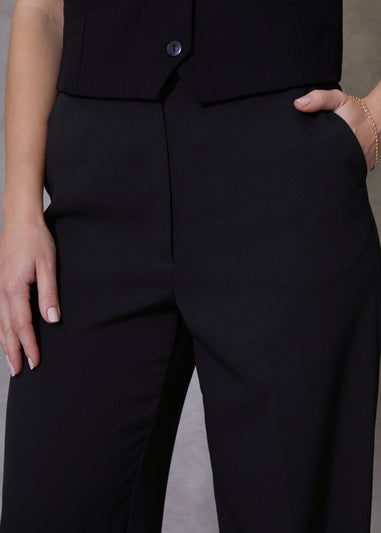 Threadbare Black Coast Wide Leg Trousers