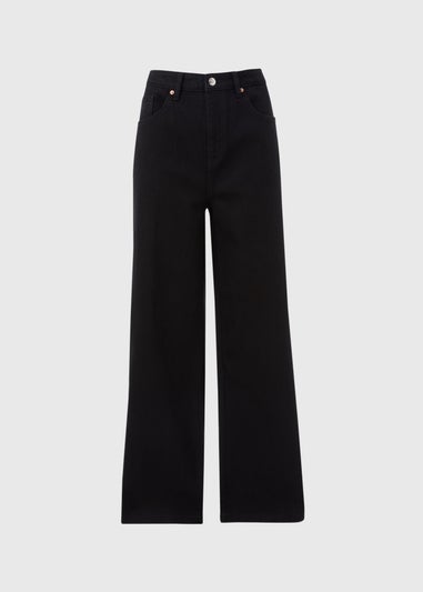 Papaya Petite Black Wide Leg Jeans