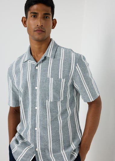 Navy Stripe Cheesecloth Shirt