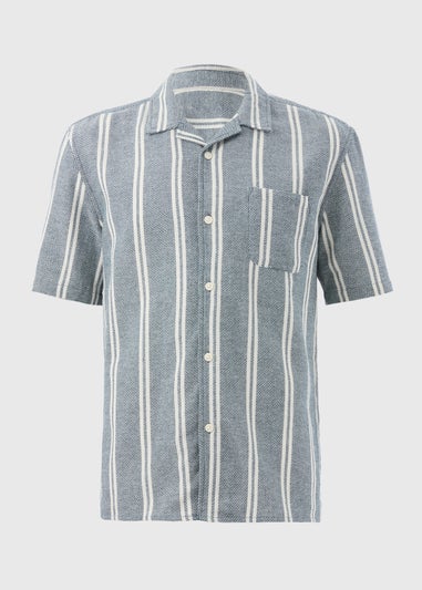 Navy Stripe Cheesecloth Shirt