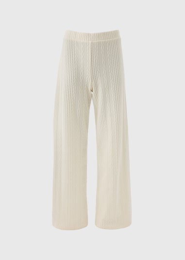 Cream Cable Knit Co Ord Trousers