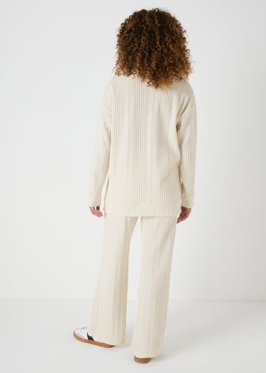 Cream Cable Knit Co Ord Trousers