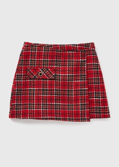 Girls Red Check Skirt (7-15yrs)