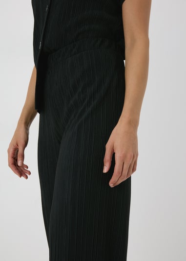 Black Plisse Co Ord Trousers