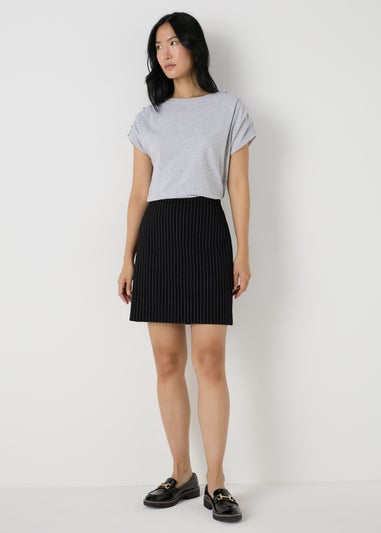 Et Vous Black Stripe Ponte Mini Skirt