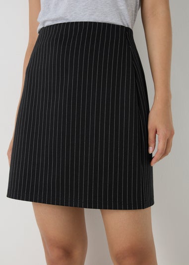 Et Vous Black Stripe Ponte Mini Skirt