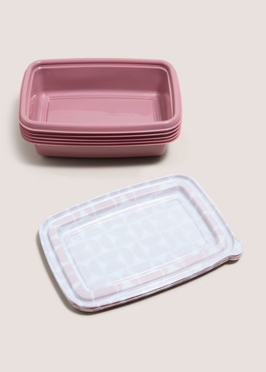 5 Pack Souluxe Pink Food Prep Boxes