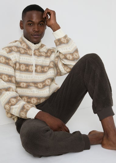 Multicolour Fairisle Fleece Pyjama Set