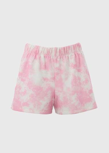 Pink Acid Wash Shorts