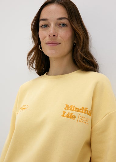 Yellow Vintage Print Sweatshirt