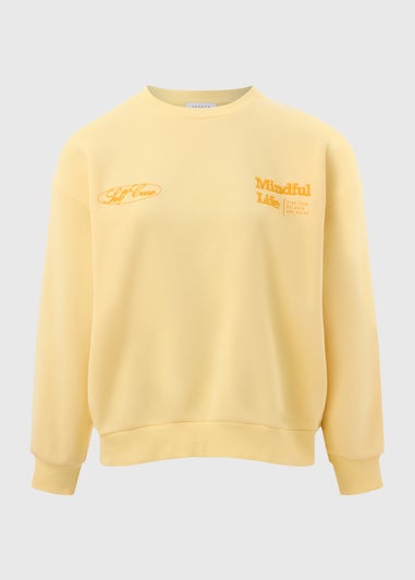 Yellow Vintage Print Sweatshirt