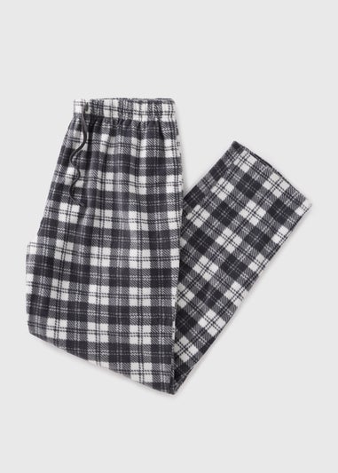 Black Check Microfleece Pyjama Bottoms