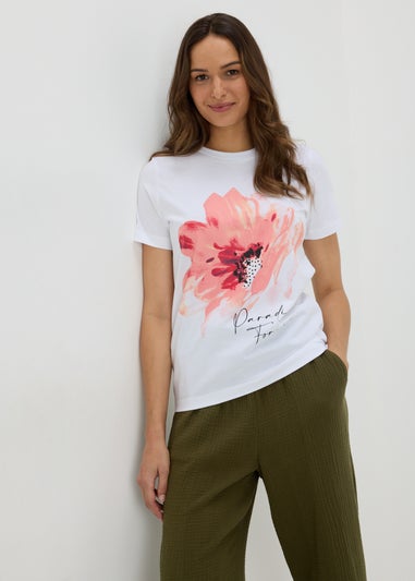 White Flower Graphic T-Shirt