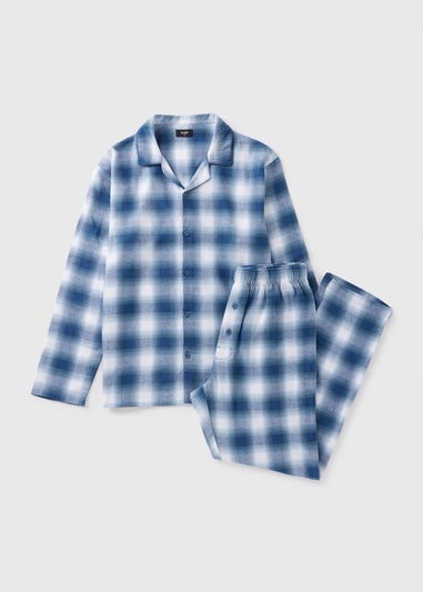 Blue Check Brushed Pyjama Set