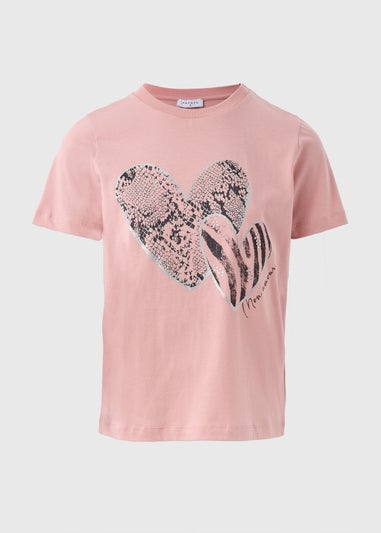 Pink Heart Graphic T-Shirt