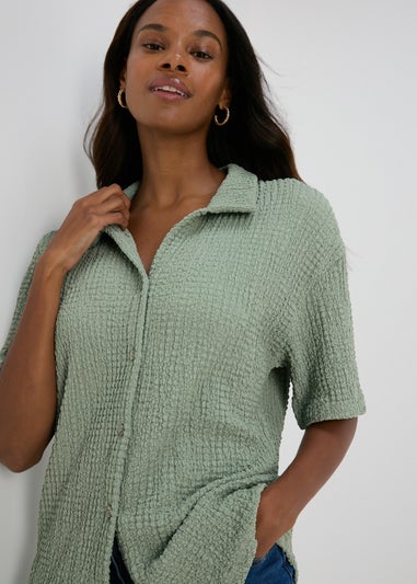 Green Textured Shirt