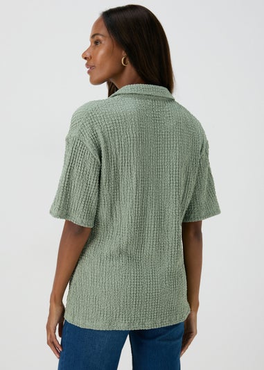 Green Textured Shirt