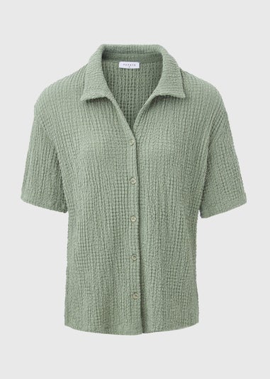 Green Textured Shirt